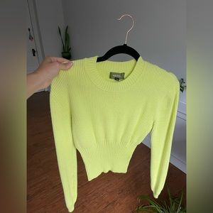 Bright yellow sweater shirt